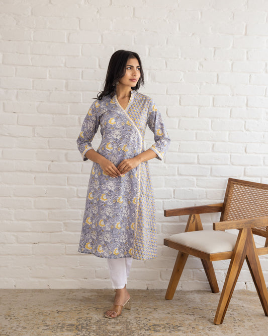 Tara | Light Purple | Cotton | Block Print