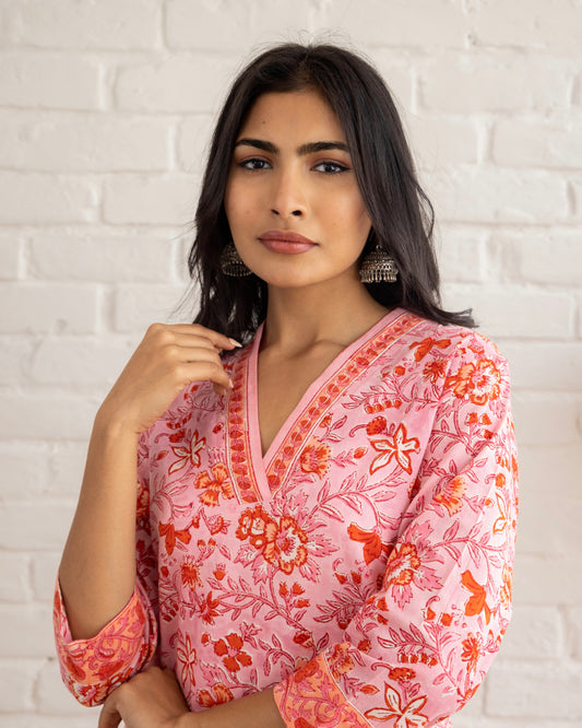 Kirti | Pink | Cotton | Block Print