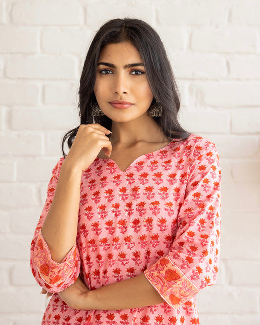 Riwaz | Pink | Cotton | Block Print