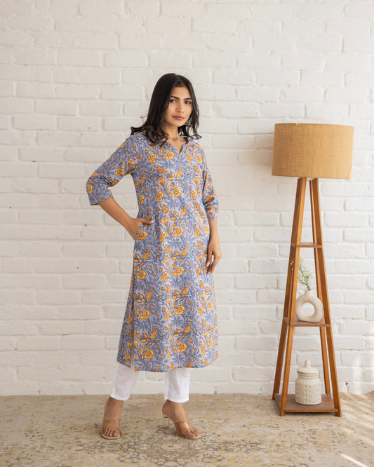 Jeevika | Light Purple| Cotton | Block Print