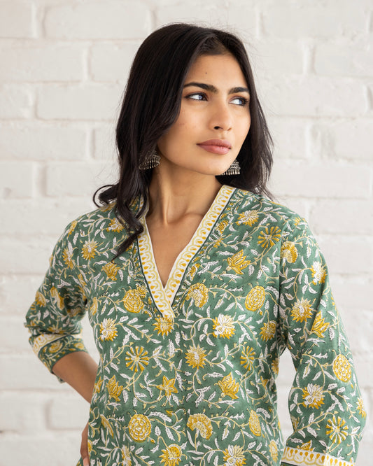 Yaad | Green | Cotton | Block Print